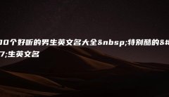 1000个酷炫男孩英文名字合集 非常酷的